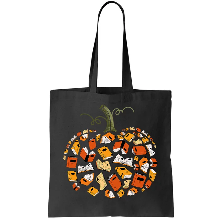 Vintage Book Pumpkin Autumn Fall Librarians Bookworm Teacher Tote Bag