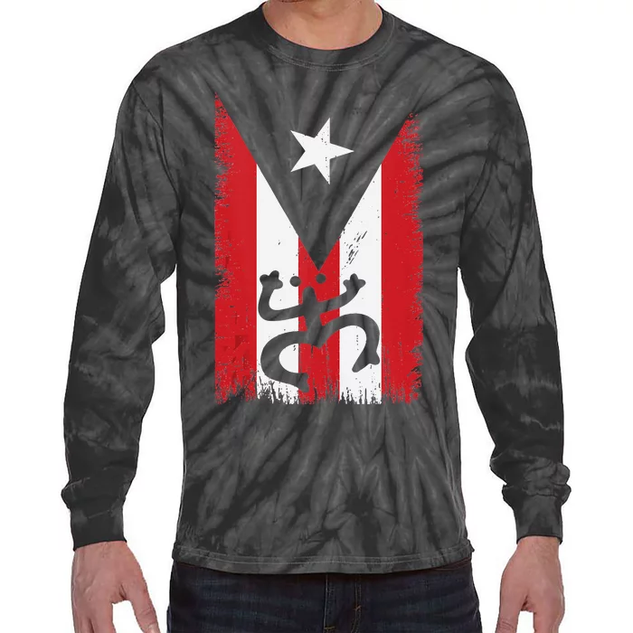 Vintage Boricua Puerto Rican Puerto Rico Flag Retro Tie-Dye Long Sleeve Shirt