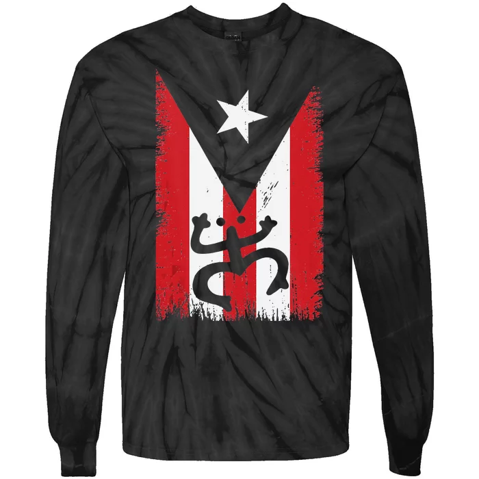 Vintage Boricua Puerto Rican Puerto Rico Flag Retro Tie-Dye Long Sleeve Shirt