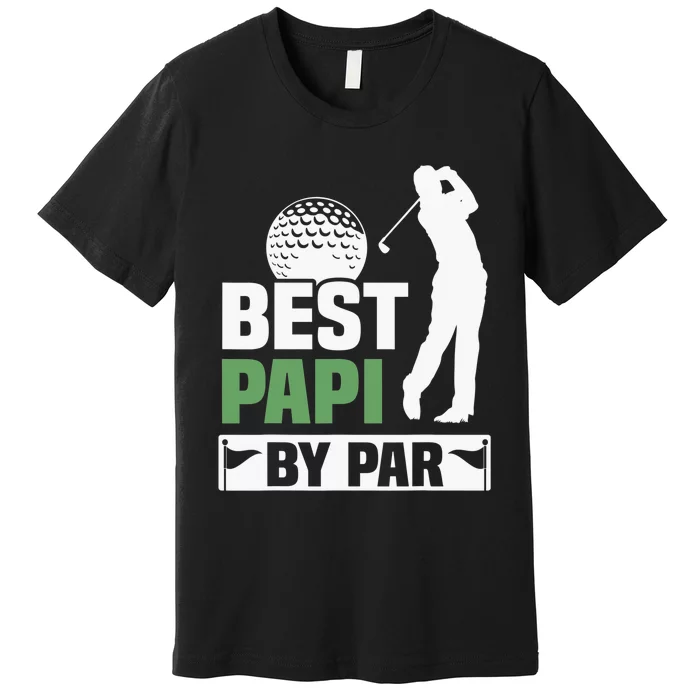 Vintage Best Papi By Par Family Golfer Golf Lover Premium T-Shirt