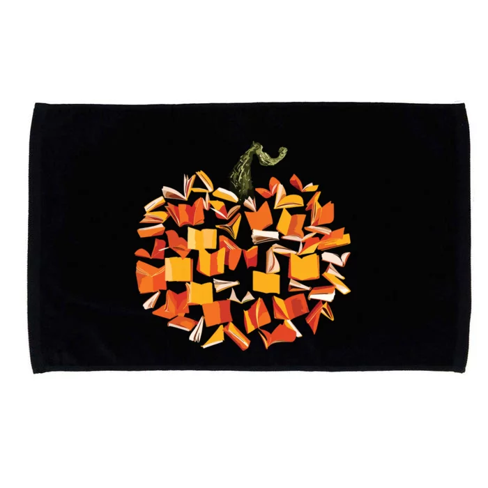 Vintage Book Pumpkin Autumn Fall Librarians Bookworm Teacher Microfiber Hand Towel