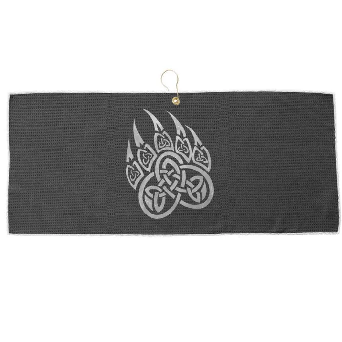 Viking Bear Paw Tribal Celtic Knot Pattern Vintage Large Microfiber Waffle Golf Towel