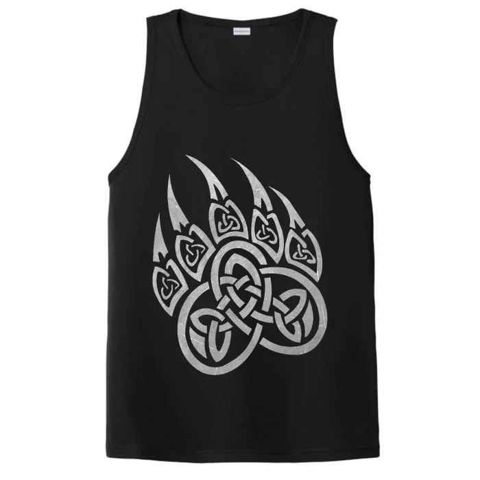 Viking Bear Paw Tribal Celtic Knot Pattern Vintage Performance Tank