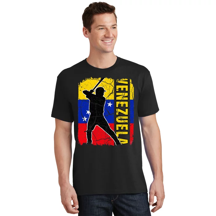 Venezuelan Baseball Player Venezuela Flag Baseball Fans T-Shirt