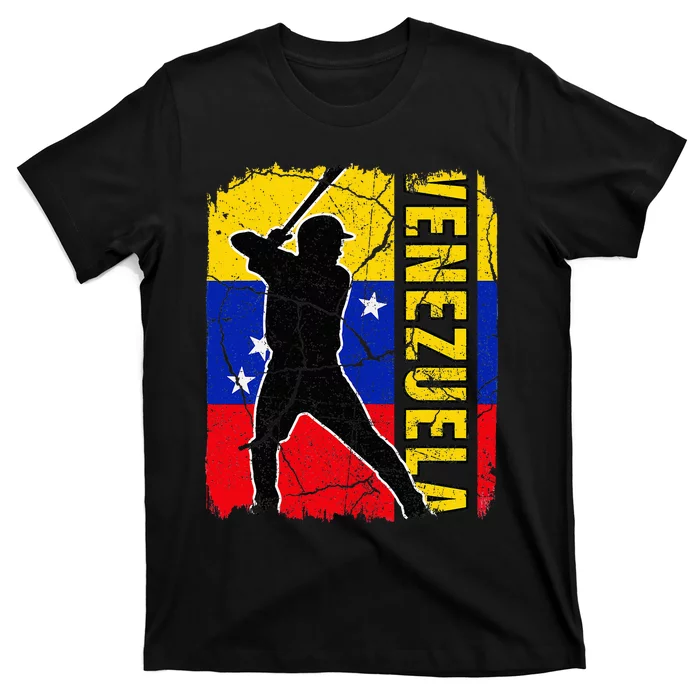 Venezuelan Baseball Player Venezuela Flag Baseball Fans T-Shirt