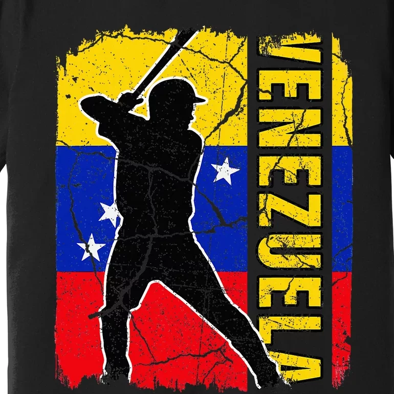 Venezuelan Baseball Player Venezuela Flag Baseball Fans Premium T-Shirt