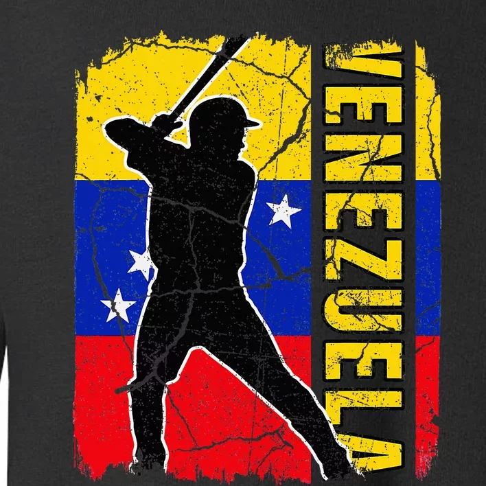 Venezuelan Baseball Player Venezuela Flag Baseball Fans Toddler Sweatshirt