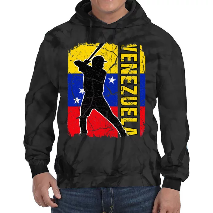 Venezuelan Baseball Player Venezuela Flag Baseball Fans Tie Dye Hoodie