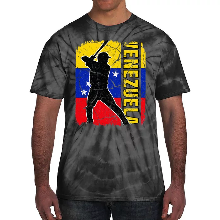 Venezuelan Baseball Player Venezuela Flag Baseball Fans Tie-Dye T-Shirt