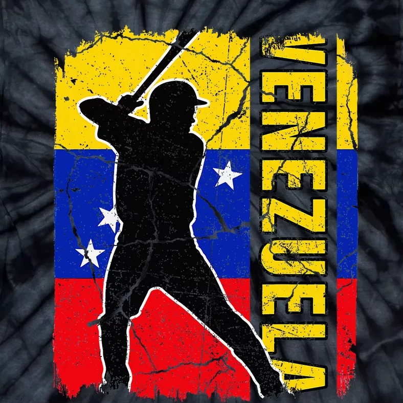 Venezuelan Baseball Player Venezuela Flag Baseball Fans Tie-Dye T-Shirt