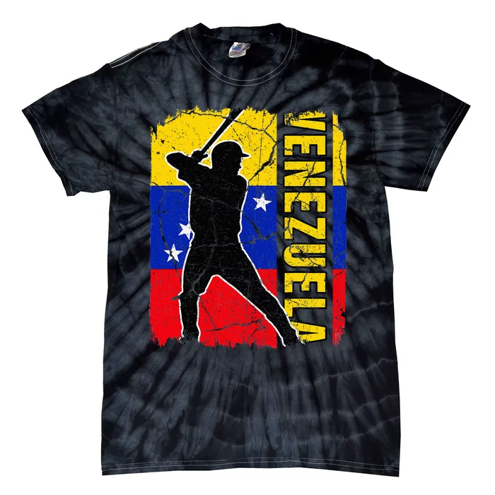 Venezuelan Baseball Player Venezuela Flag Baseball Fans Tie-Dye T-Shirt