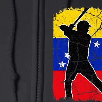 Venezuelan Baseball Player Venezuela Flag Baseball Fans Full Zip Hoodie