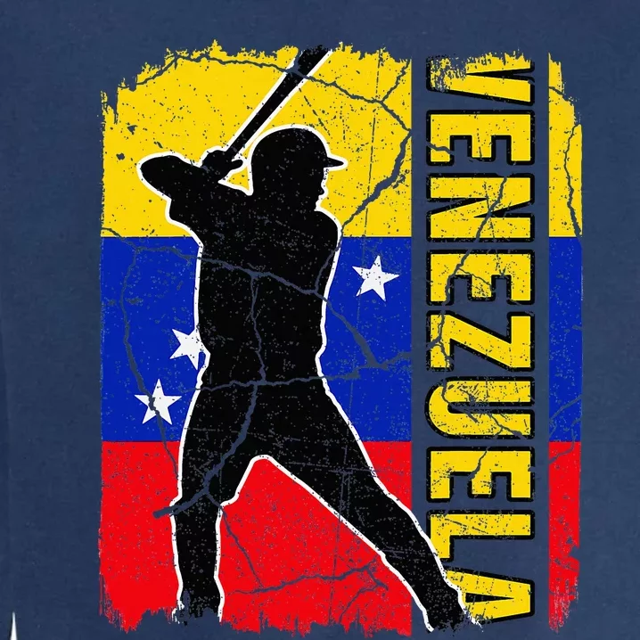 Venezuelan Baseball Player Venezuela Flag Baseball Fans Garment-Dyed Sweatshirt