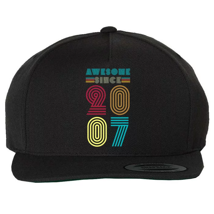 Vintage Bday Party Matching Awesome Since-2007 Wool Snapback Cap