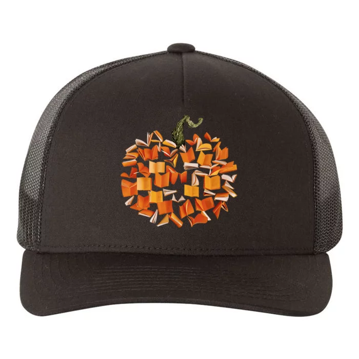 Vintage Book Pumpkin Autumn Fall Librarians Bookworm Teacher Yupoong Adult 5-Panel Trucker Hat