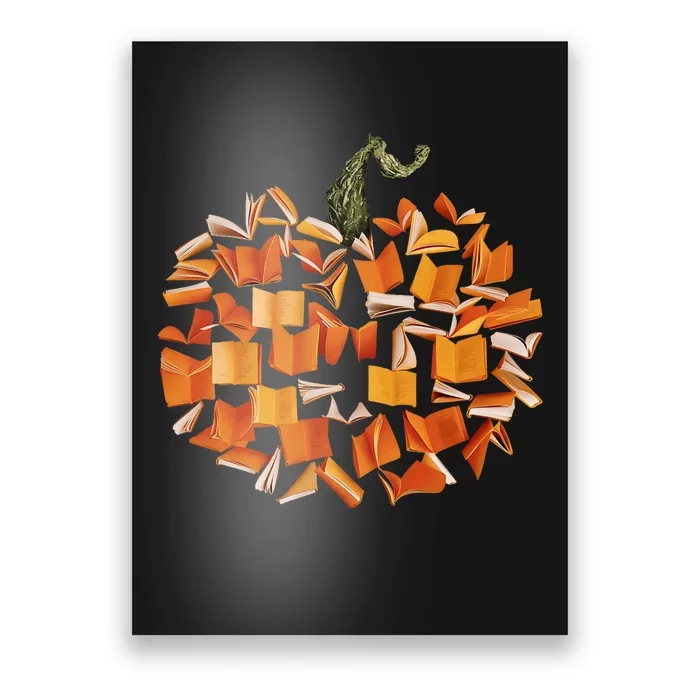 Vintage Book Pumpkin Autumn Fall Librarians Bookworm Teacher Poster