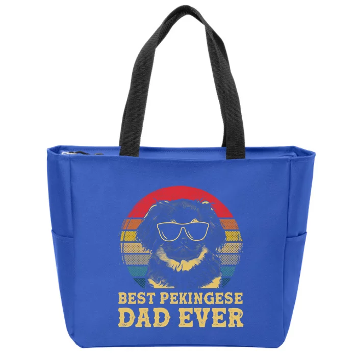 Vintage Best Pekingese Dad Ever Dog Lovers Gift Zip Tote Bag