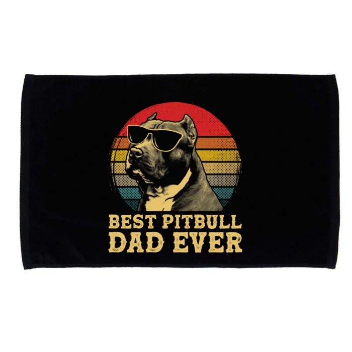 Vintage Best Pitbull Terrier Dad Ever Dog Lovers Funny Gift Microfiber Hand Towel