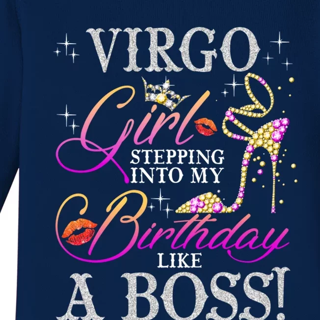 Virgo Birthday Queen Funny Gift Zodiac Virgo Cool Gift Baby Long Sleeve Bodysuit