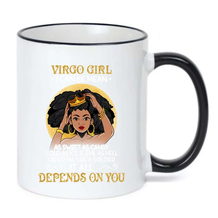 Virgo Black Queen August September Birthday Funny Gift Black Color Changing Mug