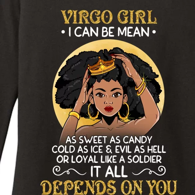 Virgo Black Queen August September Birthday Funny Gift Womens CVC Long Sleeve Shirt