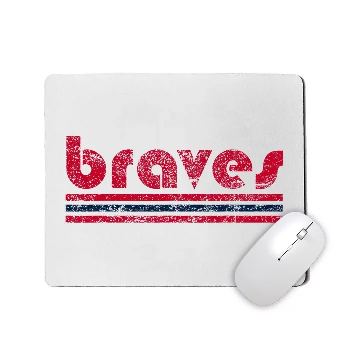 Vintage Brave Retro Three Stripe Weathered Mousepad