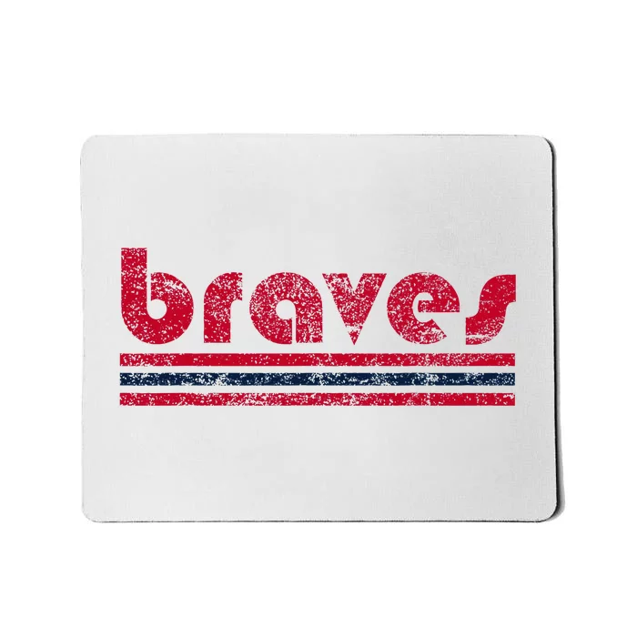 Vintage Brave Retro Three Stripe Weathered Mousepad