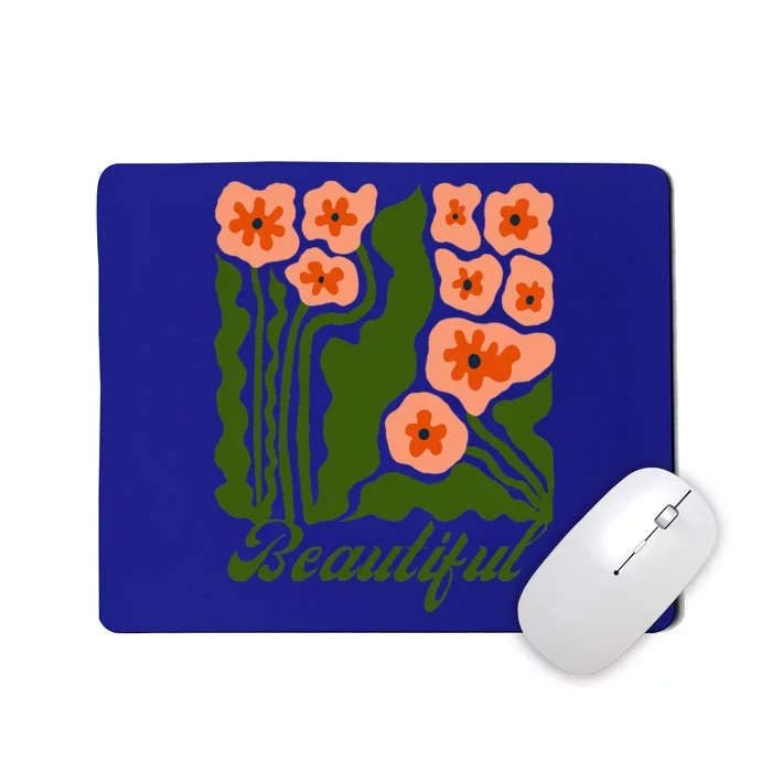 Vintage Blossoms Retro Flower Power Mousepad