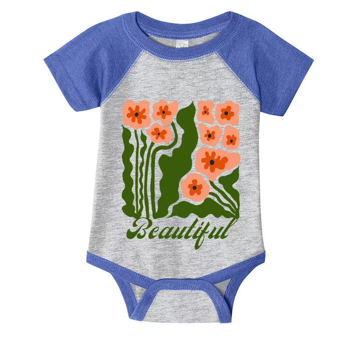 Vintage Blossoms Retro Flower Power Infant Baby Jersey Bodysuit