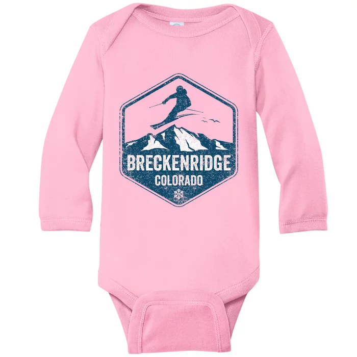 Vintage Breckenridge Retro Logo Ski Baby Long Sleeve Bodysuit