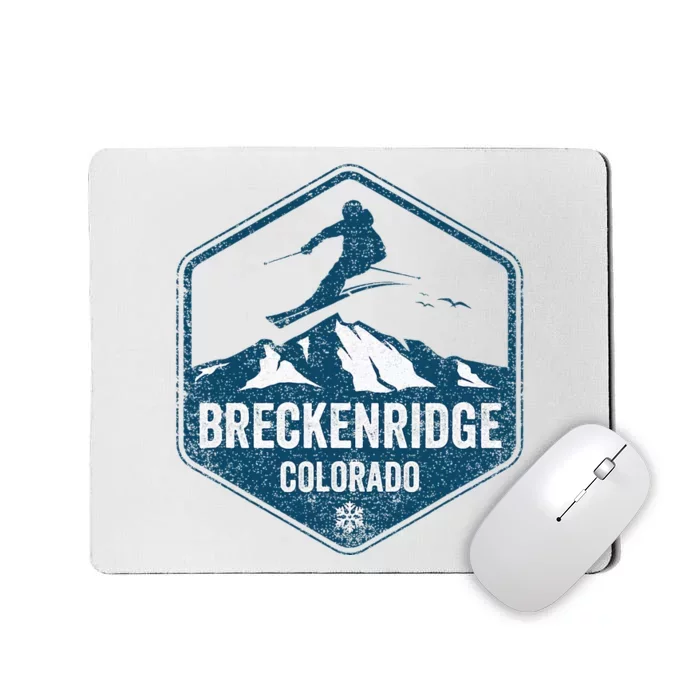 Vintage Breckenridge Retro Logo Ski Mousepad