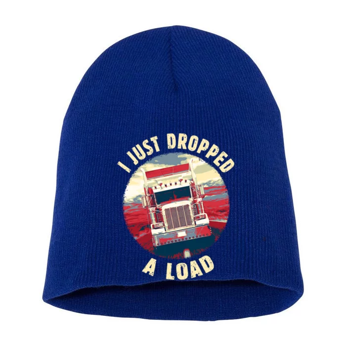 Vintage Big Rig Semi Trailer Truck Driver Funny Trucker Gift Cute Gift Short Acrylic Beanie