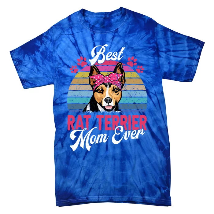 Vintage Best Rat Terrier Mom Ever Gift Tie-Dye T-Shirt