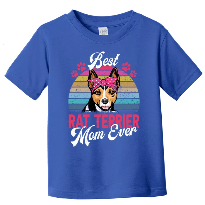 Vintage Best Rat Terrier Mom Ever Gift Toddler T-Shirt