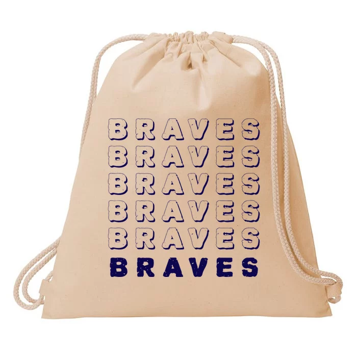 Vintage Braves Retro Throwback Drawstring Bag