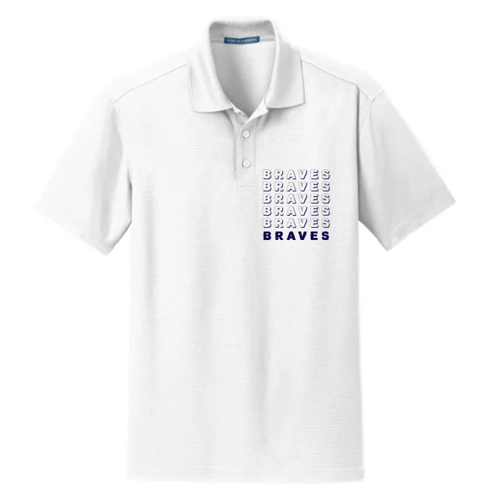 Vintage Braves Retro Throwback Dry Zone Grid Performance Polo