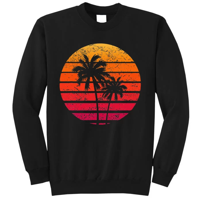 Vintage Beach Retro Sunset Palm Trees Tropical Vacation Sweatshirt