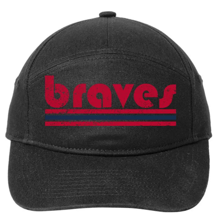 Vintage Brave's Retro Three Stripe 7-Panel Snapback Hat