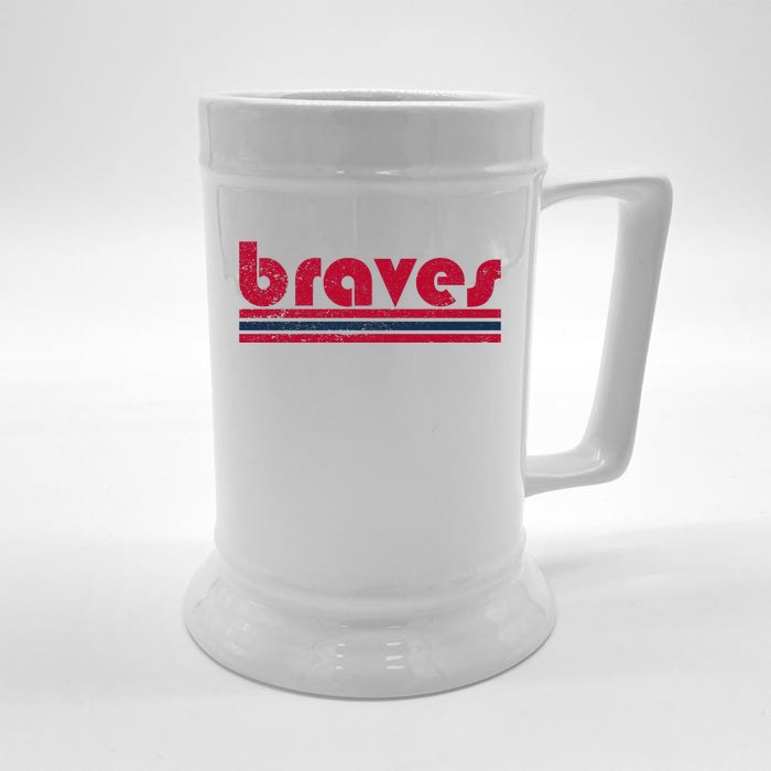 Vintage Brave's Retro Three Stripe Front & Back Beer Stein