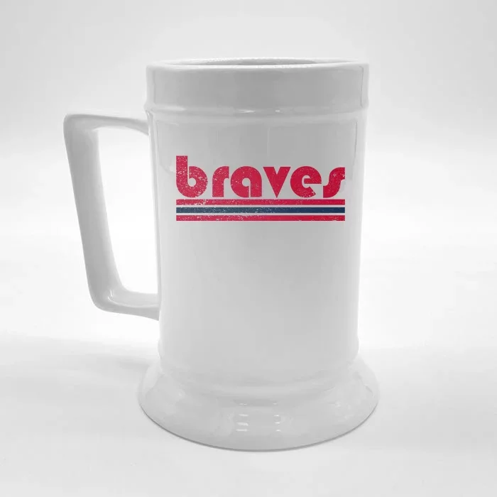 Vintage Brave's Retro Three Stripe Front & Back Beer Stein