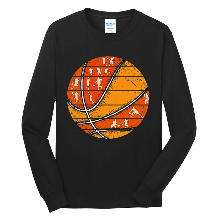 Vintage Basketball Retro Love Basketball Player Tall Long Sleeve T-Shirt