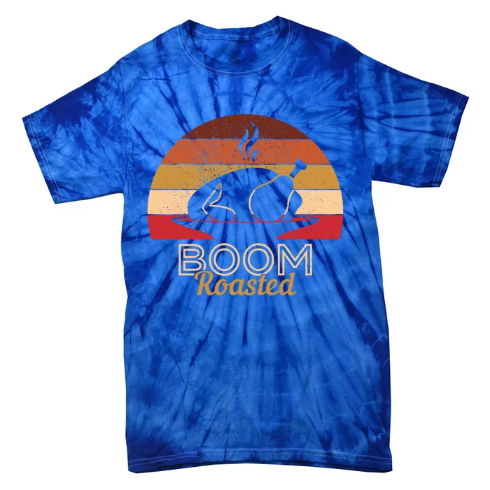 Vintage Boom Roasted Funny Thanksgiving Turkey Cool Gift Tie-Dye T-Shirt