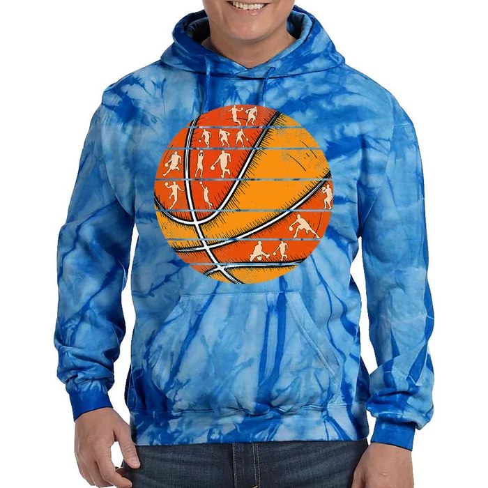 Vintage Basketball Retro Love Basketball Player Tie Dye Hoodie