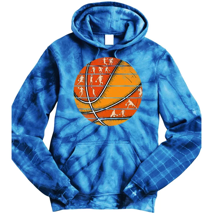 Vintage Basketball Retro Love Basketball Player Tie Dye Hoodie