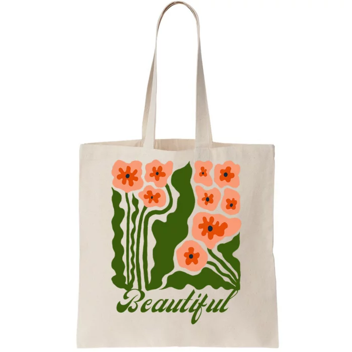 Vintage Blossoms Retro Flower Power Tote Bag