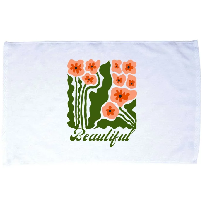 Vintage Blossoms Retro Flower Power Microfiber Hand Towel