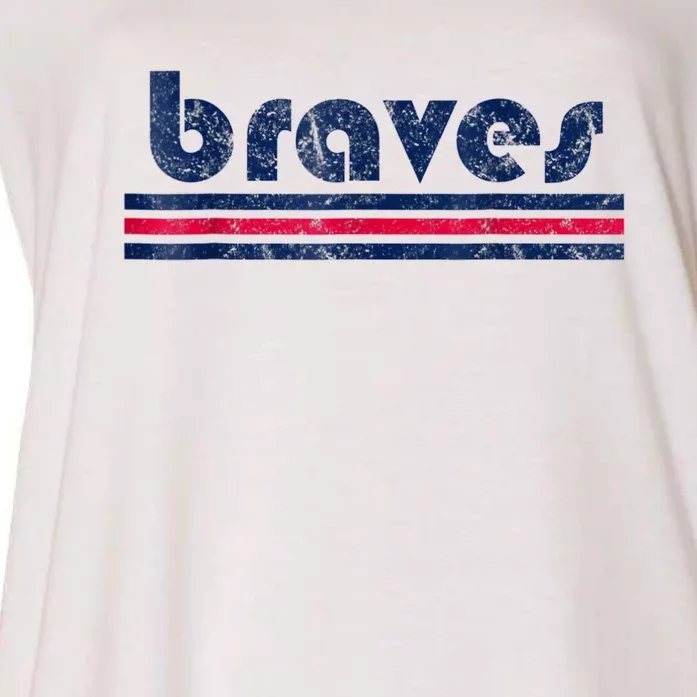 Vintage Braves Retro Three Stripe Weathered Kids T-Shirt
