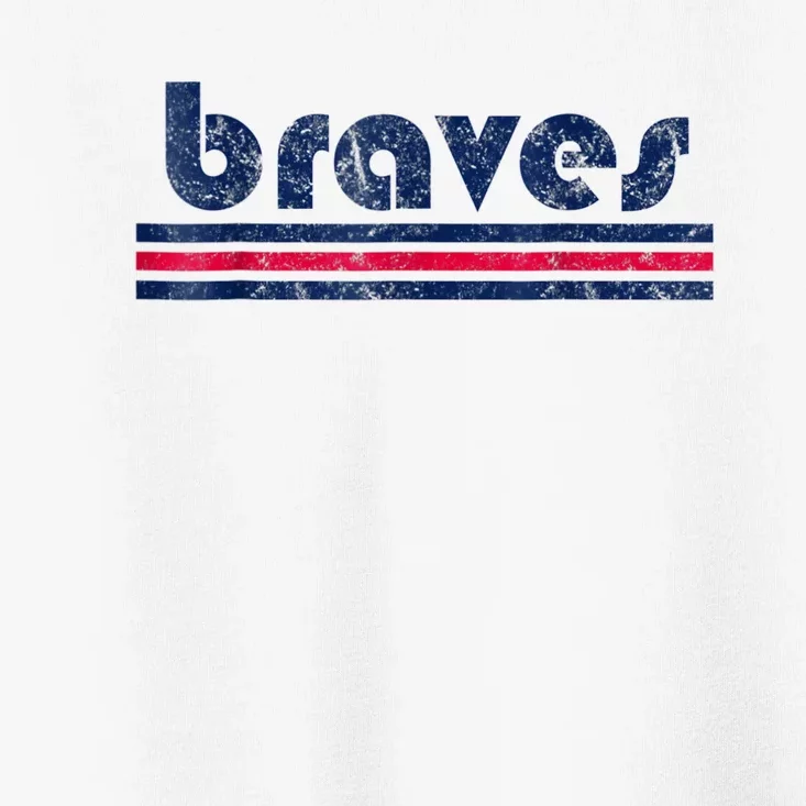 Vintage Braves Retro Three Stripe Weathered Kids T-Shirt
