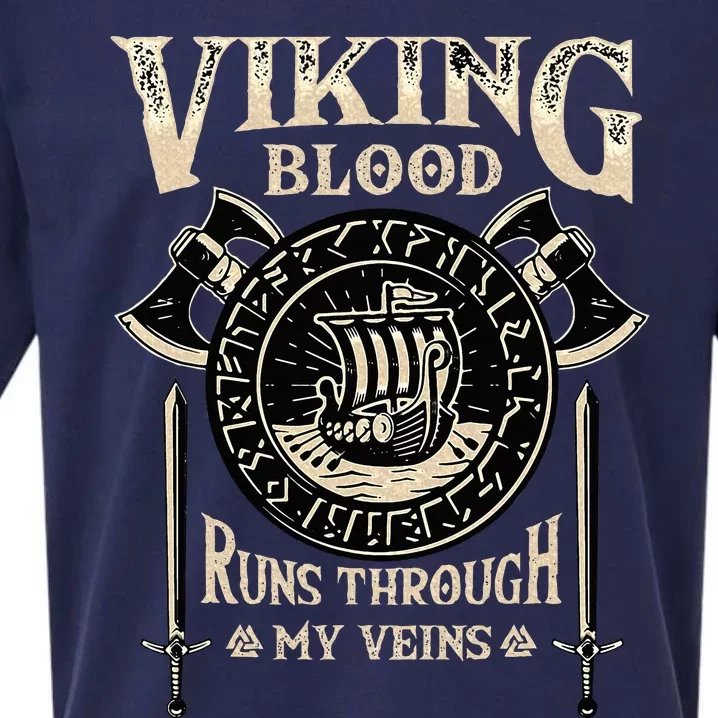 Viking Blood Runs Through My Veins Norse Mythology Sueded Cloud Jersey T-Shirt