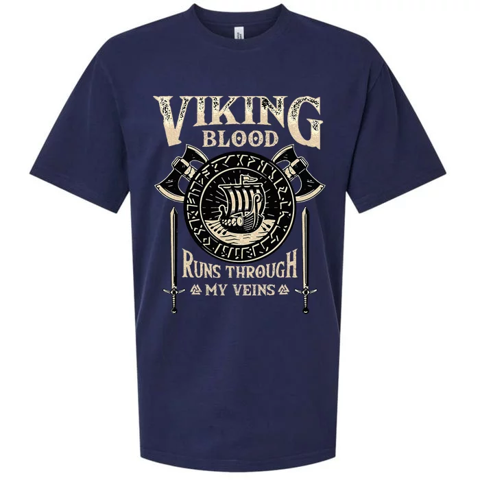 Viking Blood Runs Through My Veins Norse Mythology Sueded Cloud Jersey T-Shirt